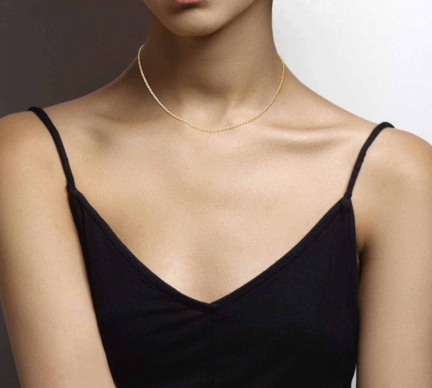 14k Gold Yellow Thin Hollow Rope Chain 16"-24" - Which Mark