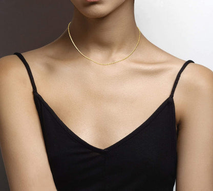 14k Gold Yellow Thin Hollow Rope Chain 16"-24" - Which Mark