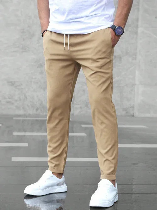 DenimDare™ Men’s Slim Fit Casual Pants With Drawstring & Pockets - Which Mark