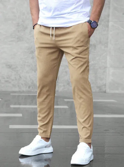 DenimDare™ Men’s Slim Fit Casual Pants With Drawstring & Pockets - Which Mark
