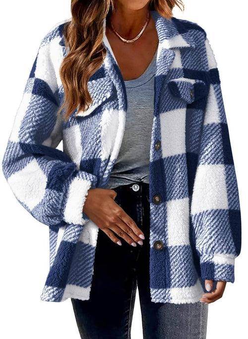 WinterFlair™ – Women's Fashion Jacket Button Plush Coat - Which Mark
