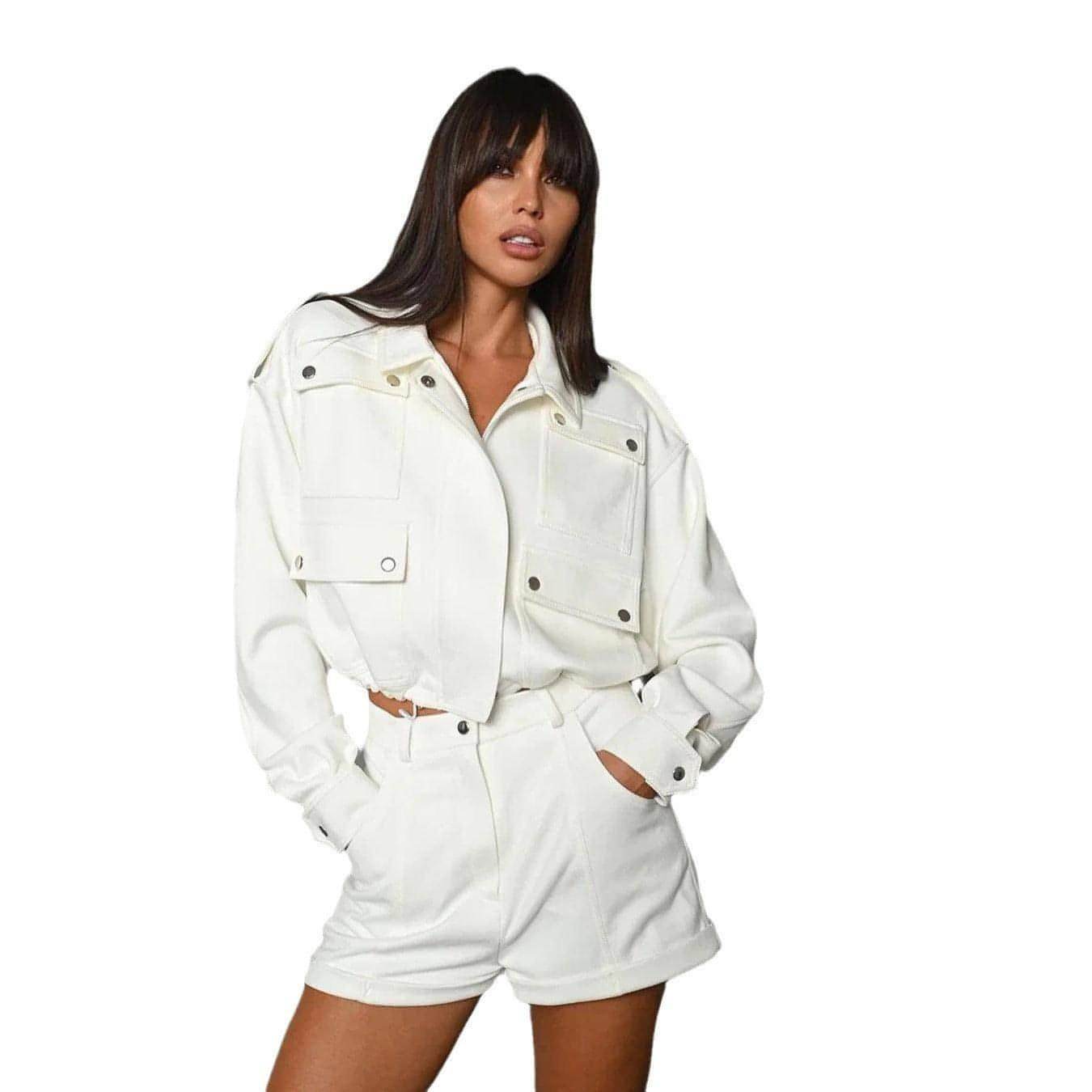 A Short Coat Shorts Suit Women Set - Which Mark
