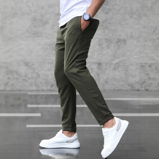 DenimDare™ Men’s Slim Fit Casual Pants With Drawstring & Pockets - Which Mark