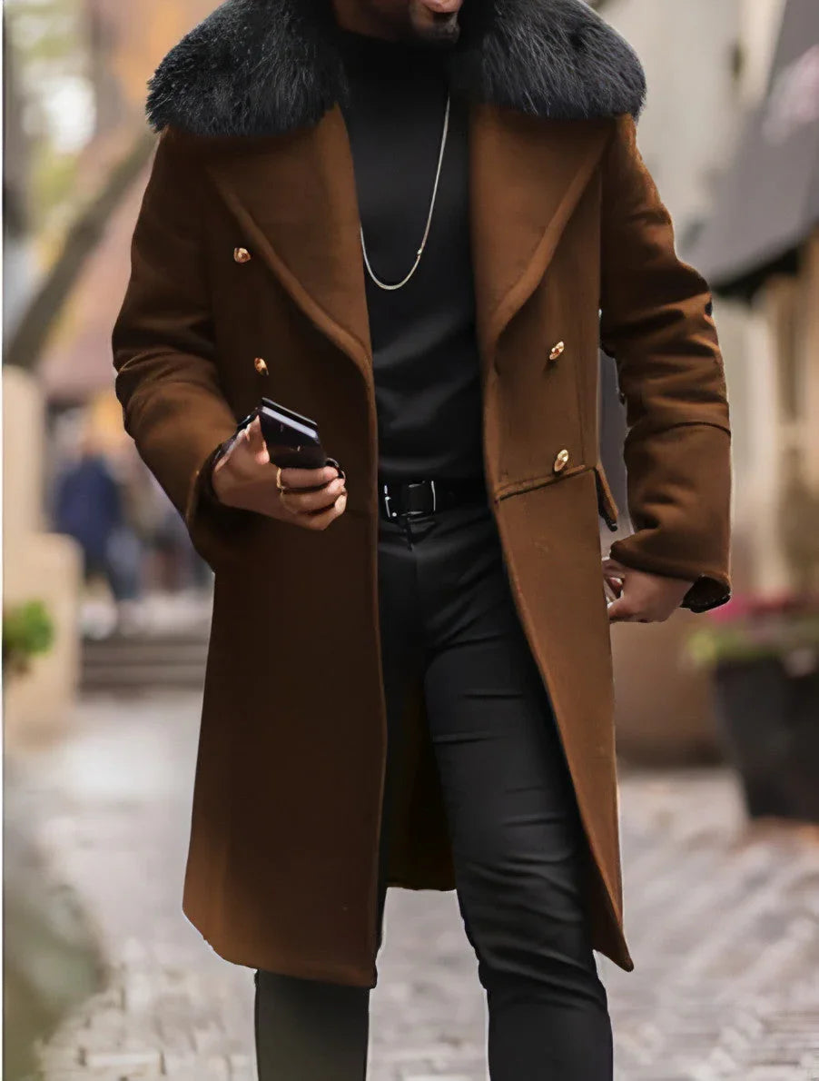 Casual Woolen Men's Trench Coat Men - Which Mark