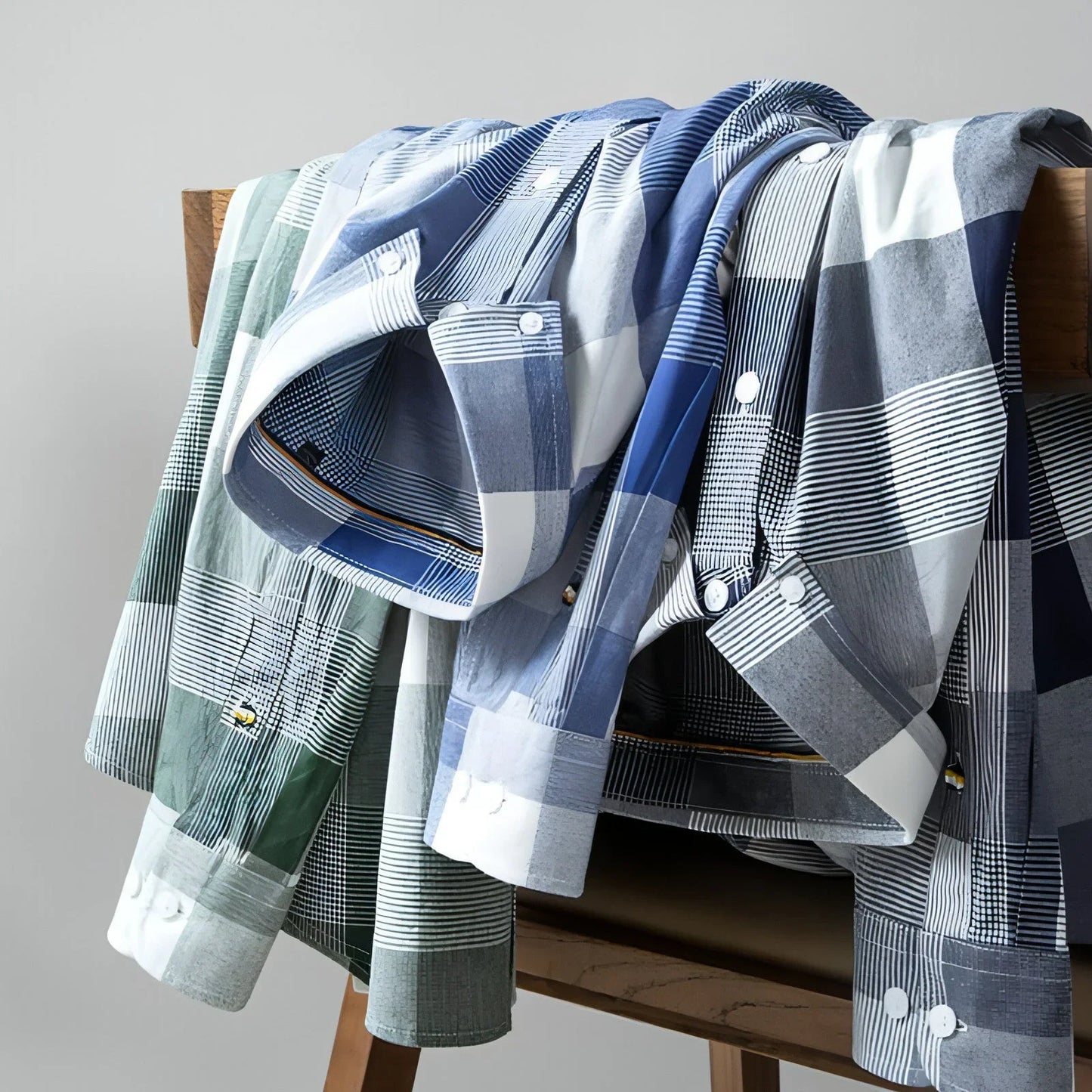 New Cotton Men's Long-sleeved British Plaid DressShirt - Which Mark