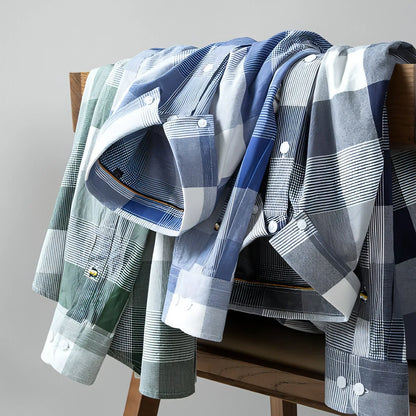 New Cotton Men's Long-sleeved British Plaid DressShirt - Which Mark