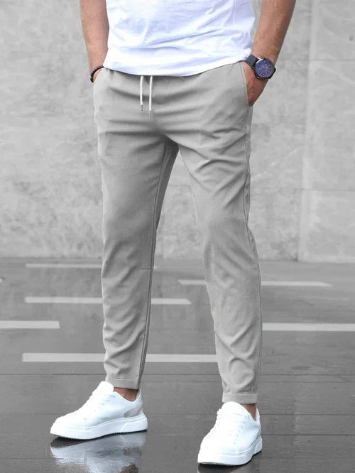 DenimDare™ Men’s Slim Fit Casual Pants With Drawstring & Pockets - Which Mark