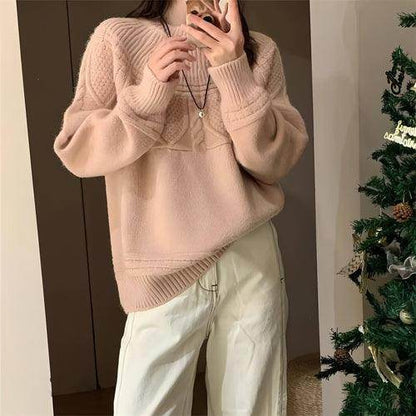 French Retro Soft Glutinous Twisted Sweater For Women - Which Mark