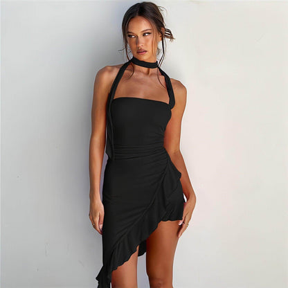 Fashion Halter Off-shoulder Slim Fit Stringy Selvedge Dress - Which Mark
