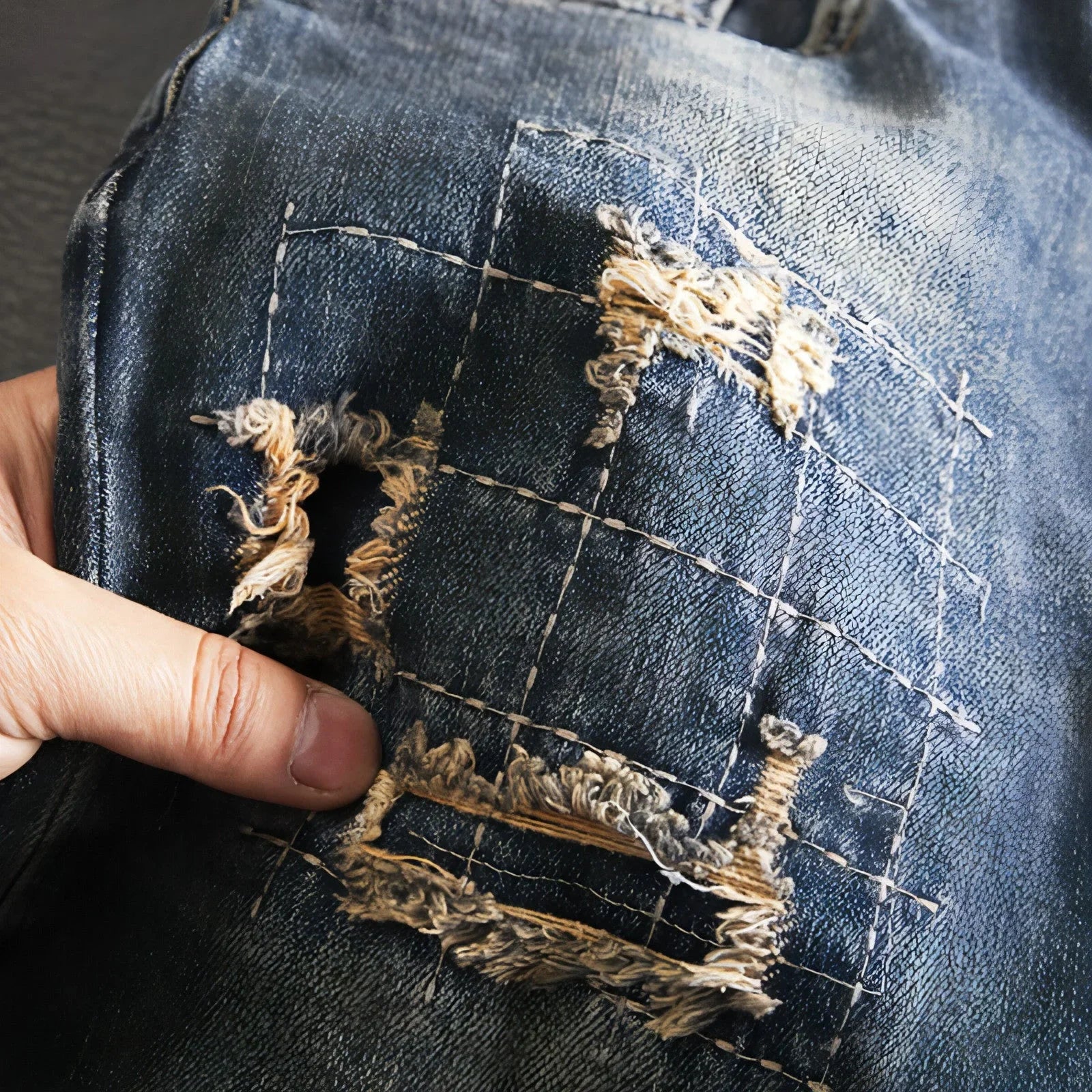 Retro Fashion And Personalized Ripped Jeans For Men - Which Mark