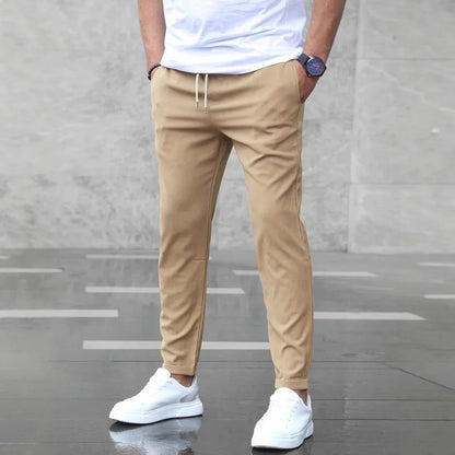 DenimDare™ Men’s Slim Fit Casual Pants With Drawstring & Pockets - Which Mark