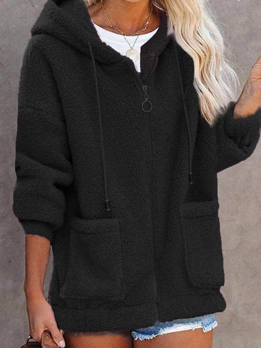 Sweater Buttonless Women Zipper Hoodie - Which Mark