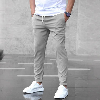 DenimDare™ Men’s Slim Fit Casual Pants With Drawstring & Pockets - Which Mark