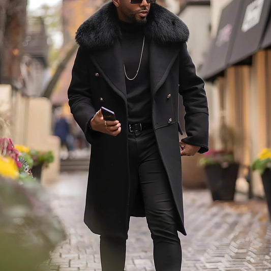 Casual Woolen Men's Trench Coat Men - Which Mark