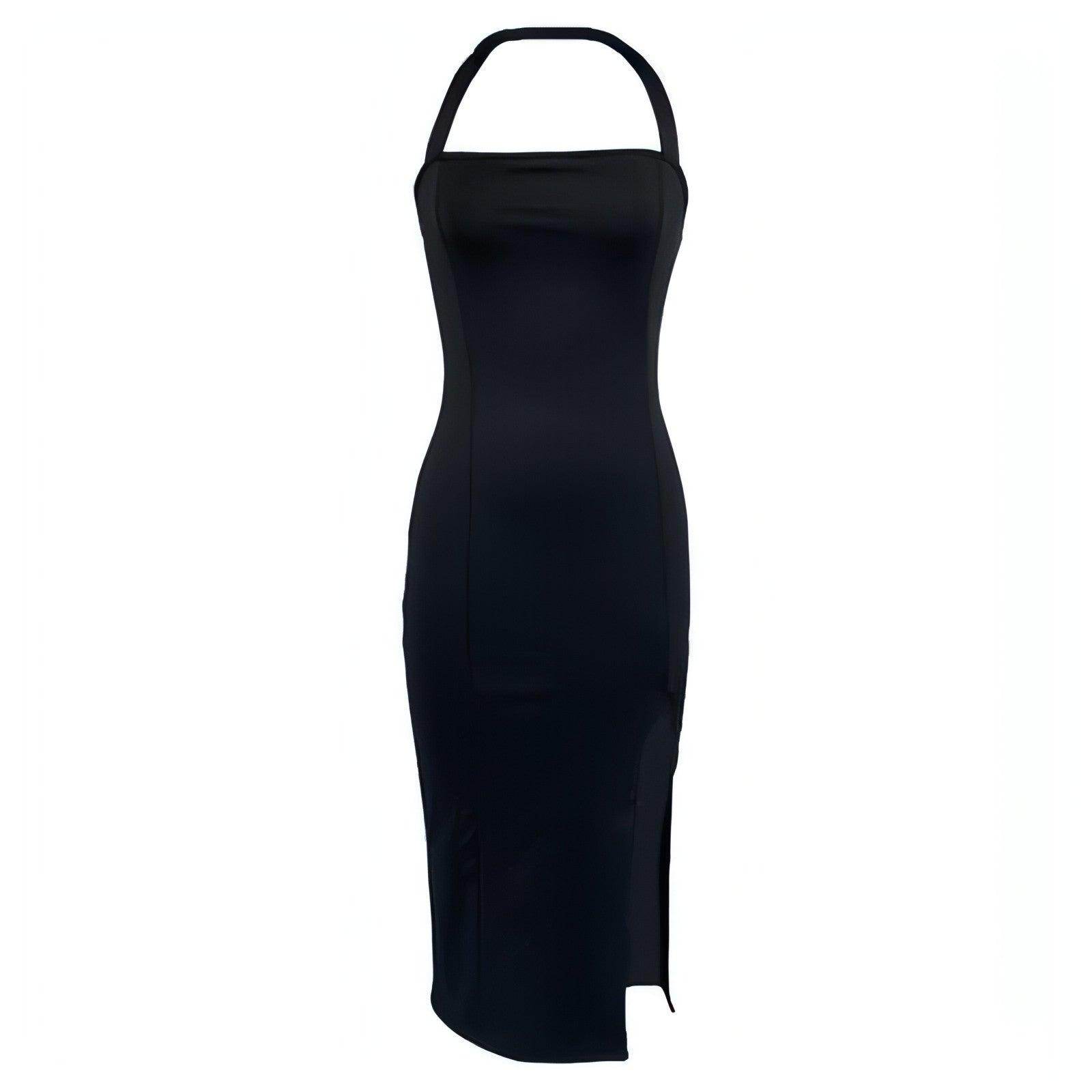 Women's Elegant Backless Halter Dress - Which Mark