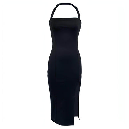 Women's Elegant Backless Halter Dress - Which Mark