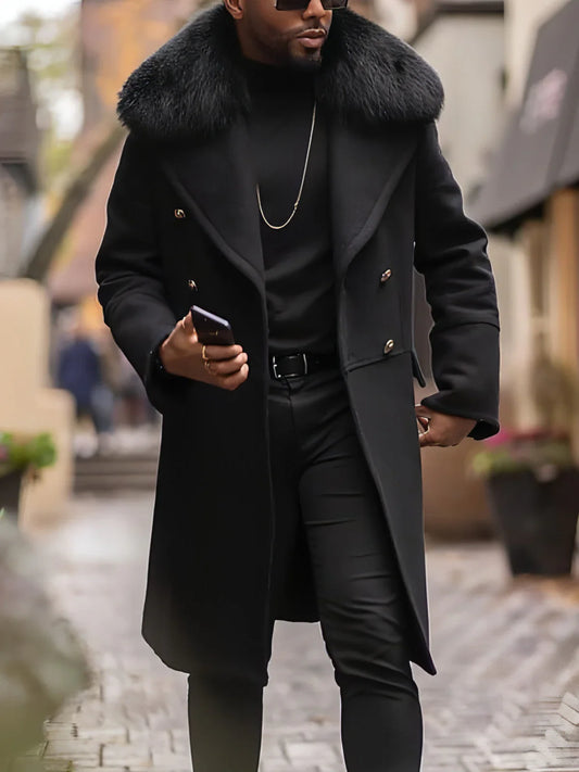 Casual Woolen Men's Trench Coat Men - Which Mark