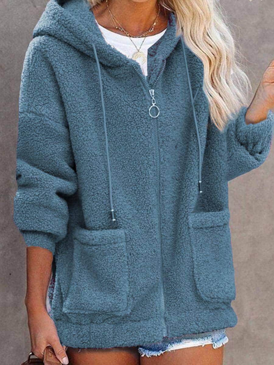 Sweater Buttonless Women Zipper Hoodie - Which Mark