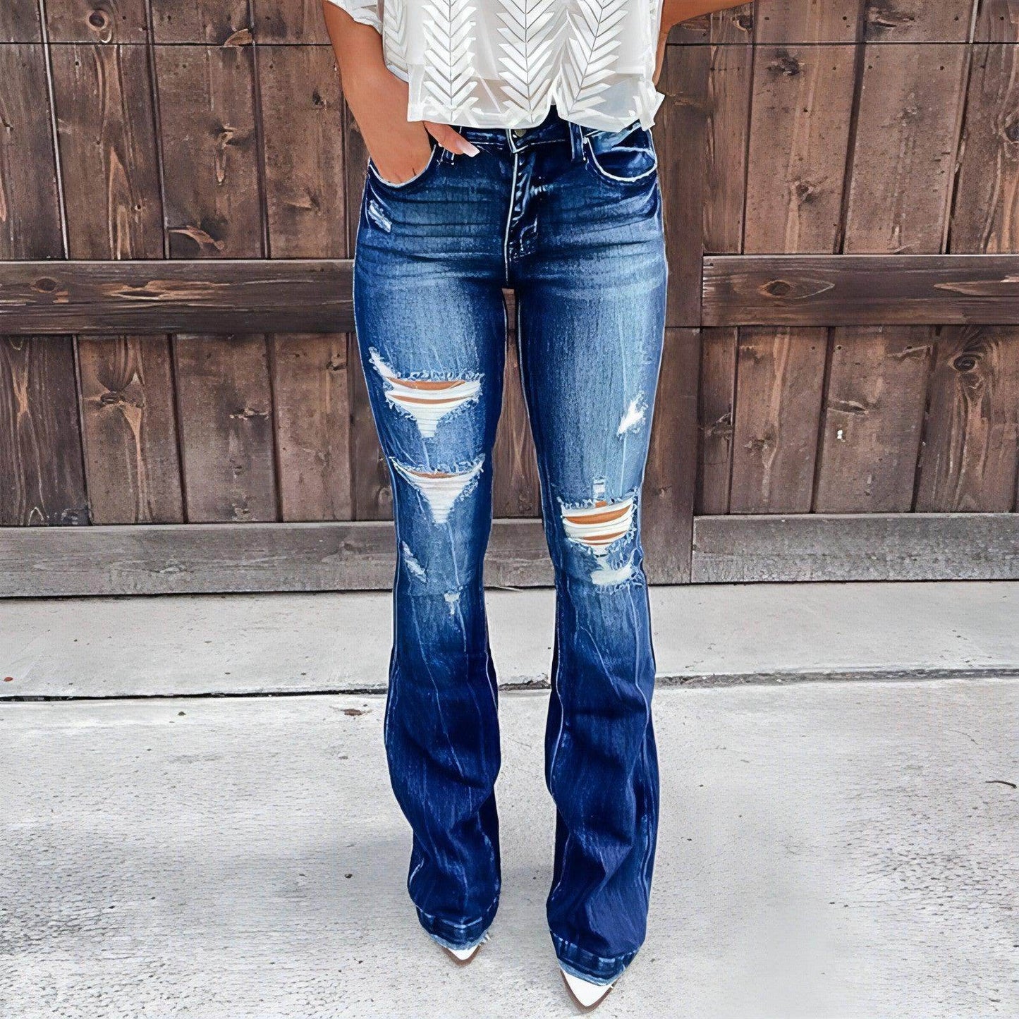 UrbanFade™ – Women's Ripped High-Waist Jeans - Which Mark