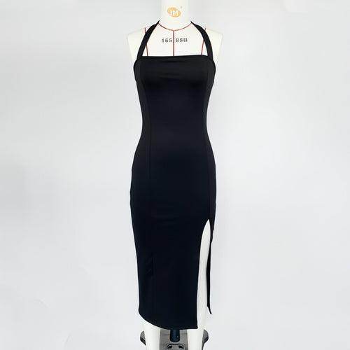 Women's Elegant Backless Halter Dress - Which Mark