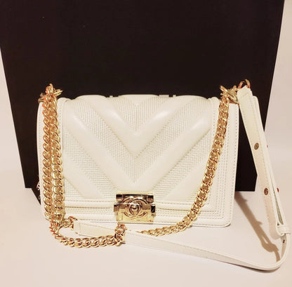 Luxury Chevron Quilted Flap Bag - Which Mark