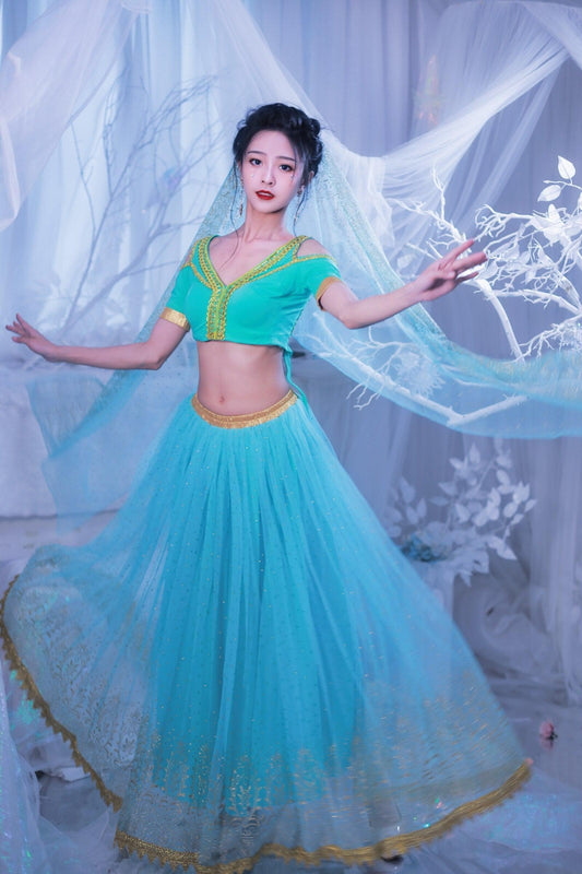Belly Dance Outfit Indian Dance Jasmine Fancy Costume Party Cosplay - Which Mark