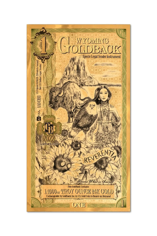 WYOMING Goldback 1 Note Aurum (20 Pack) - 24k Gold Bills - Which Mark