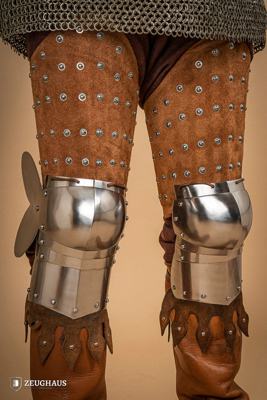 Splinted Leg Armour Suede Leather Brown - Which Mark