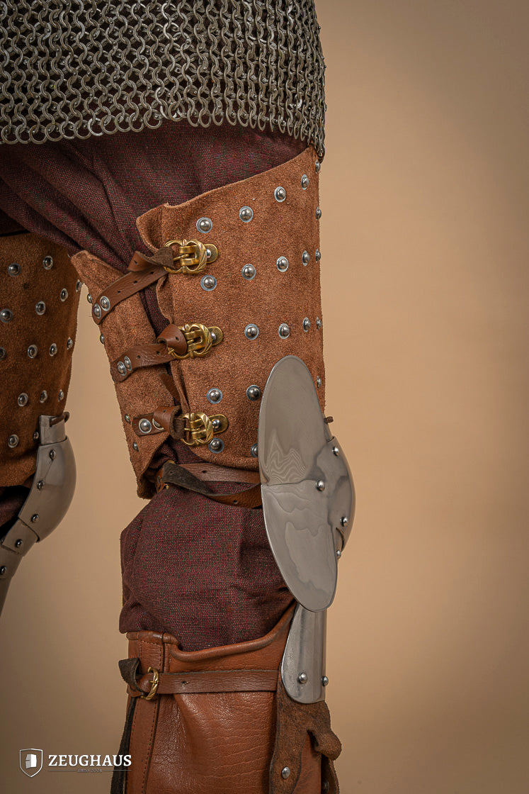 Splinted Leg Armour Suede Leather Brown - Which Mark