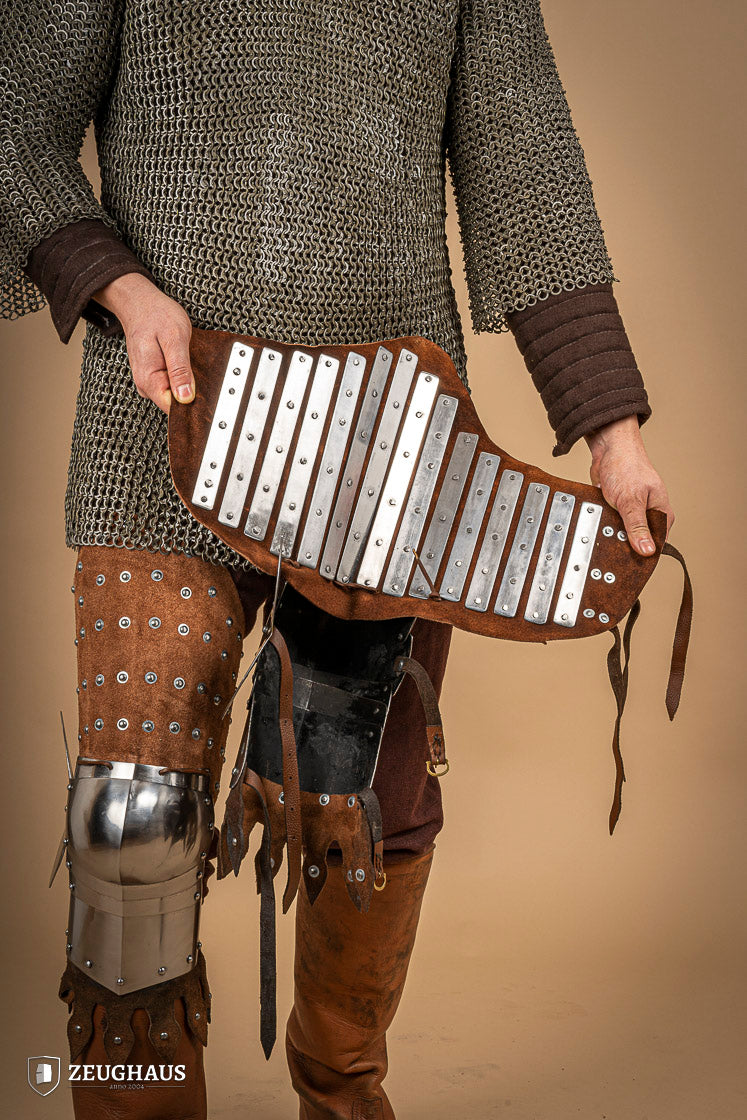 Splinted Leg Armour Suede Leather Brown - Which Mark