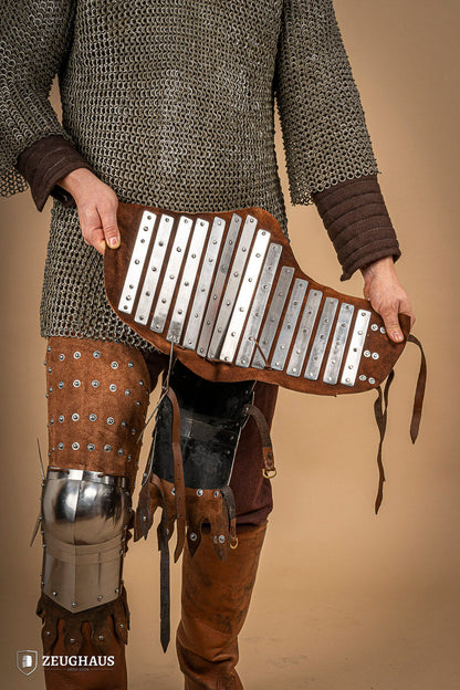 Splinted Leg Armour Suede Leather Brown - Which Mark
