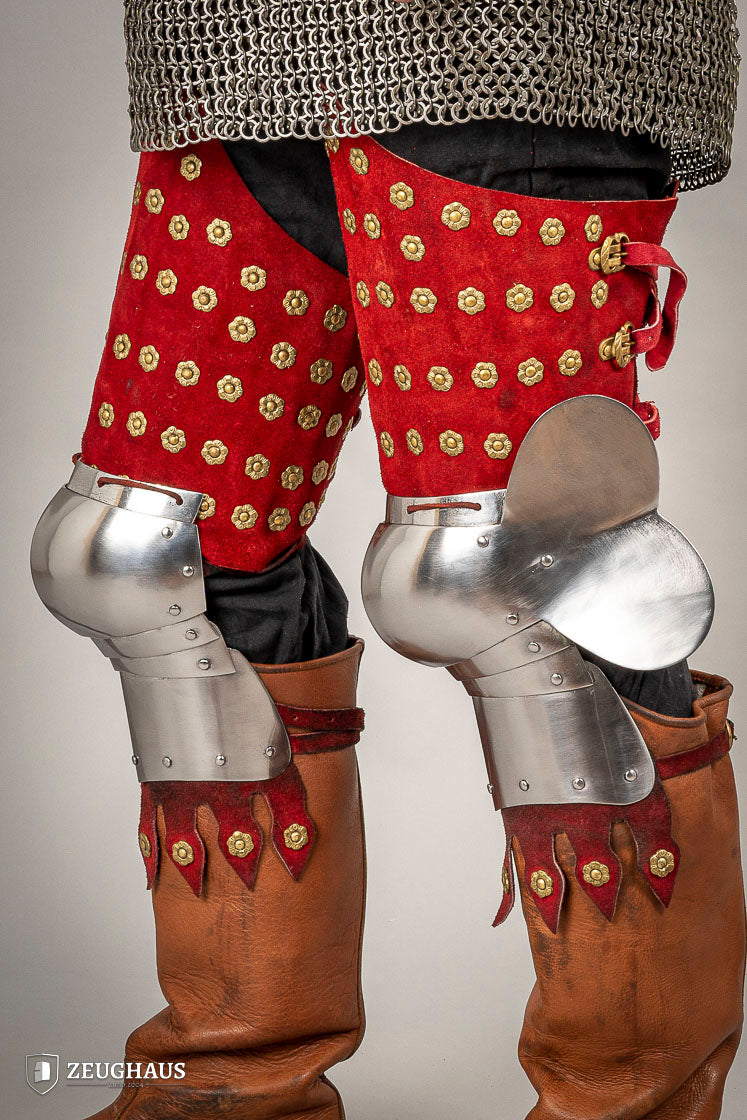 Splinted Leg Armour Suede Leather Red - Which Mark