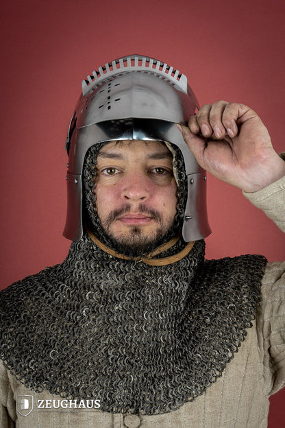 Bascinet Helmet 14th Cent. 2mm Polished - Which Mark