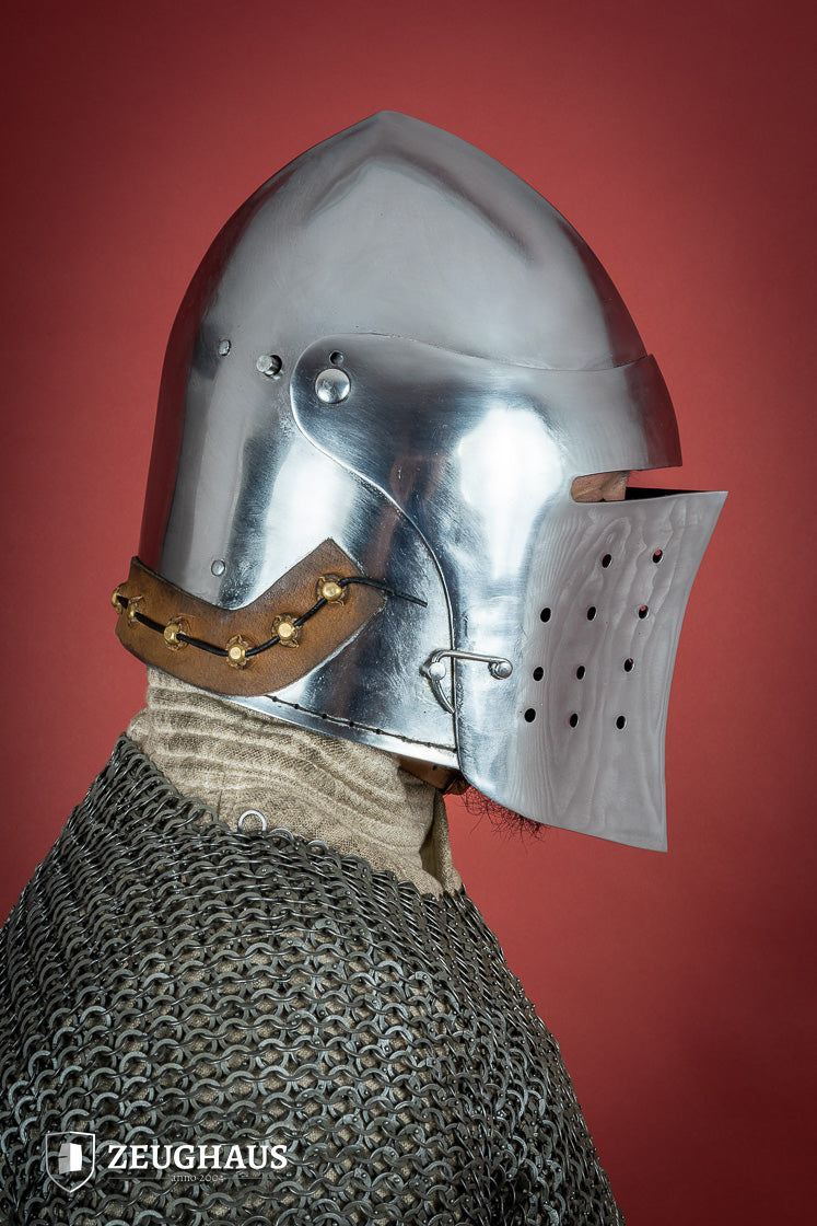 Full Visor Bascinet Helmet 2mm Polished - Which Mark
