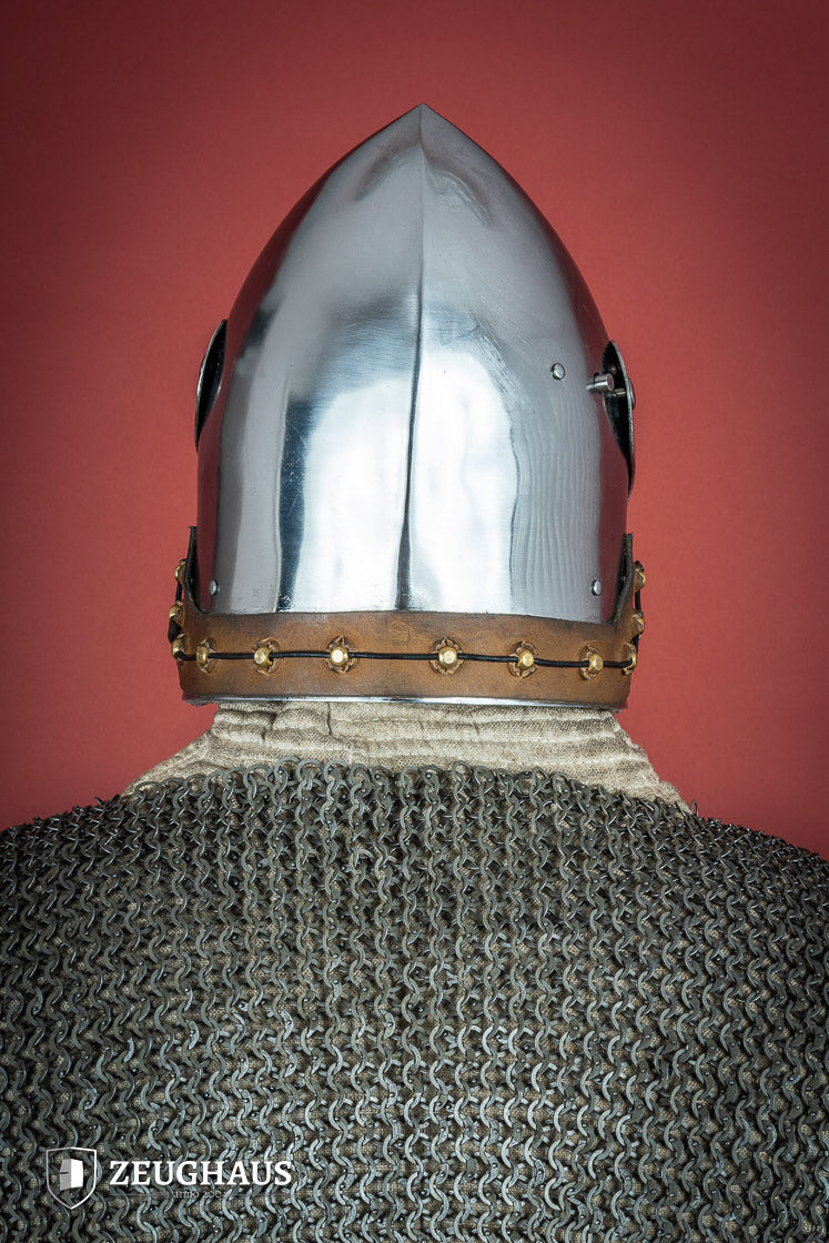Full Visor Bascinet Helmet 2mm Polished - Which Mark