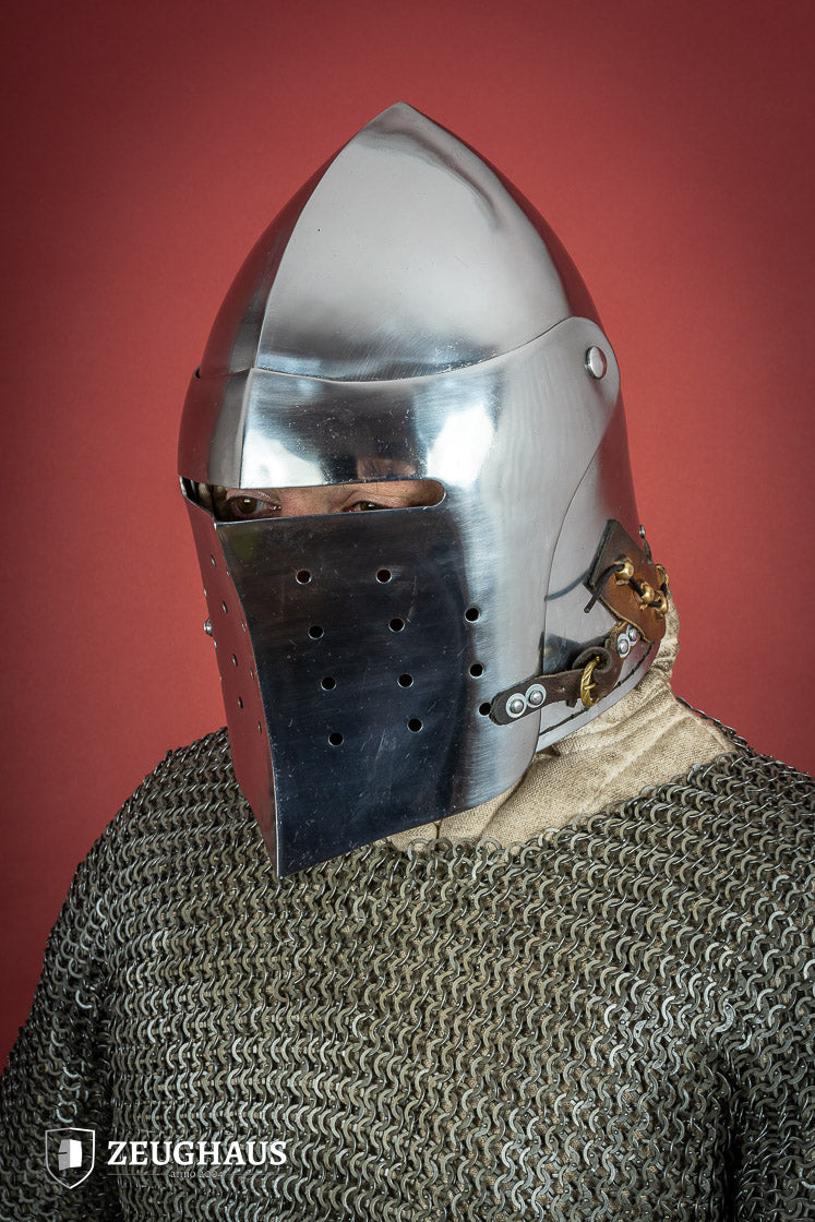 Full Visor Bascinet Helmet 2mm Polished - Which Mark