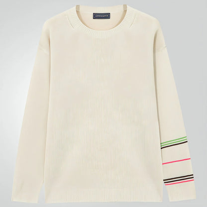 Round Neck Pullover Long Sleeve Base Lightweight Sweater - Which Mark