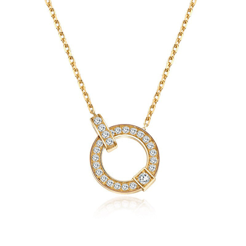 18K Gold Simple Fashion Diamond Clavicle Necklace - Which Mark