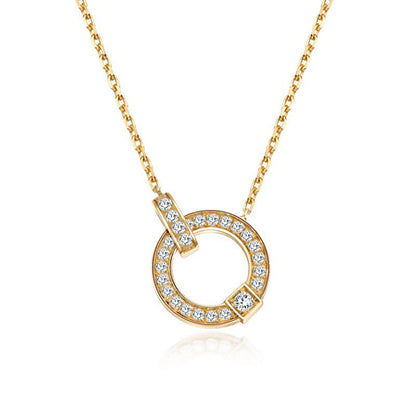 18K Gold Simple Fashion Diamond Clavicle Necklace - Which Mark