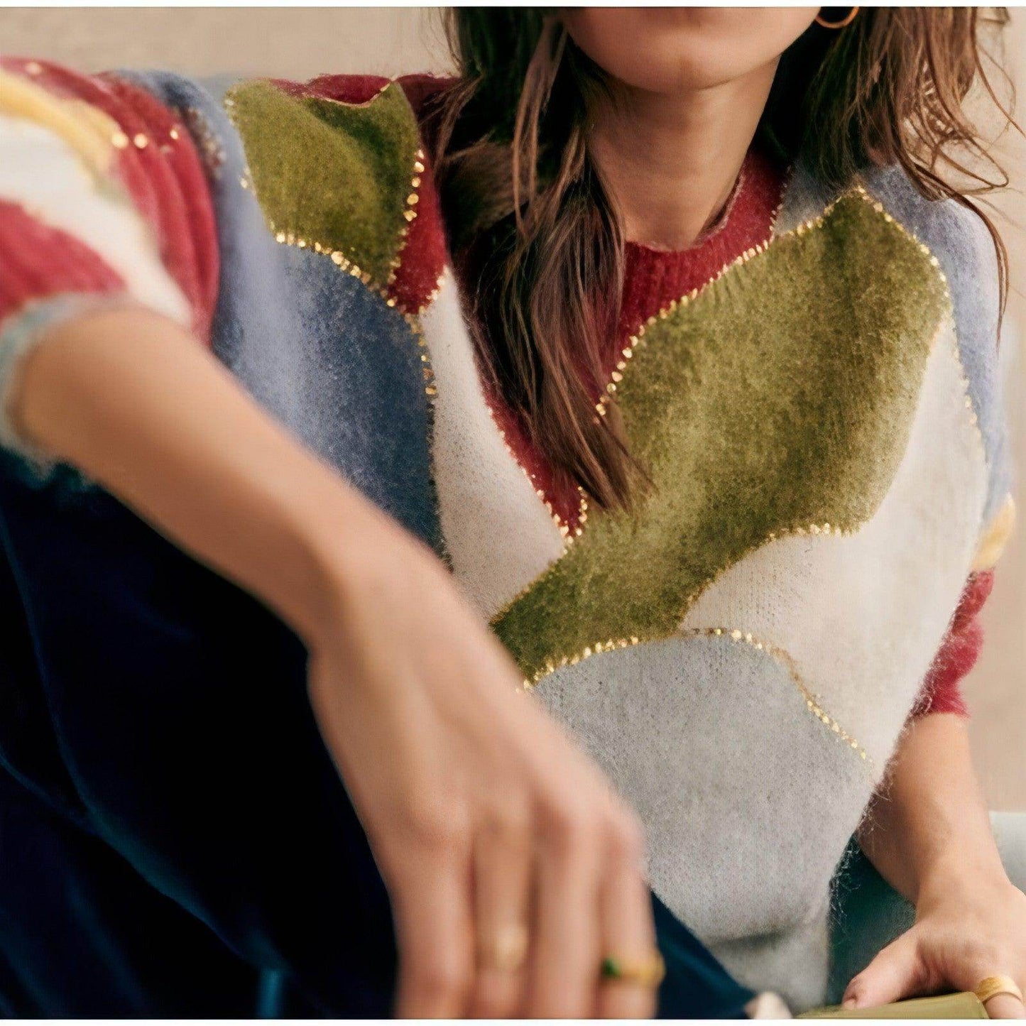 Fashion Elegant Crew Neck Pullover Sweater Women - Which Mark