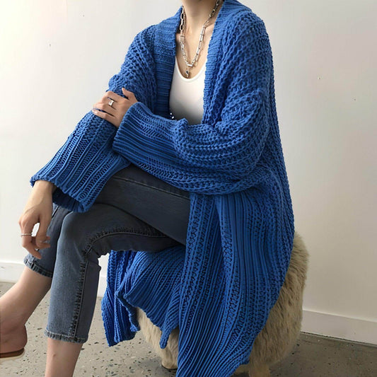 Retro Lazy Coat Loose Mid-length Sweater Jacket Women - Which Mark