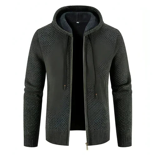Knitwear Men's Hooded Sweater Fleece-lined Velvet-added Thickness - Which Mark