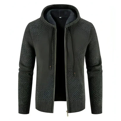 Knitwear Men's Hooded Sweater Fleece-lined Velvet-added Thickness - Which Mark