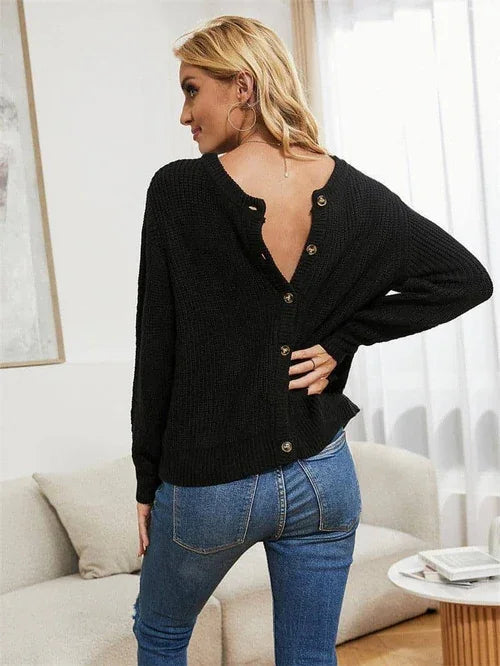 Both Sides Wear A Sweater Temperament Commuting Loose Solid Color - Which Mark