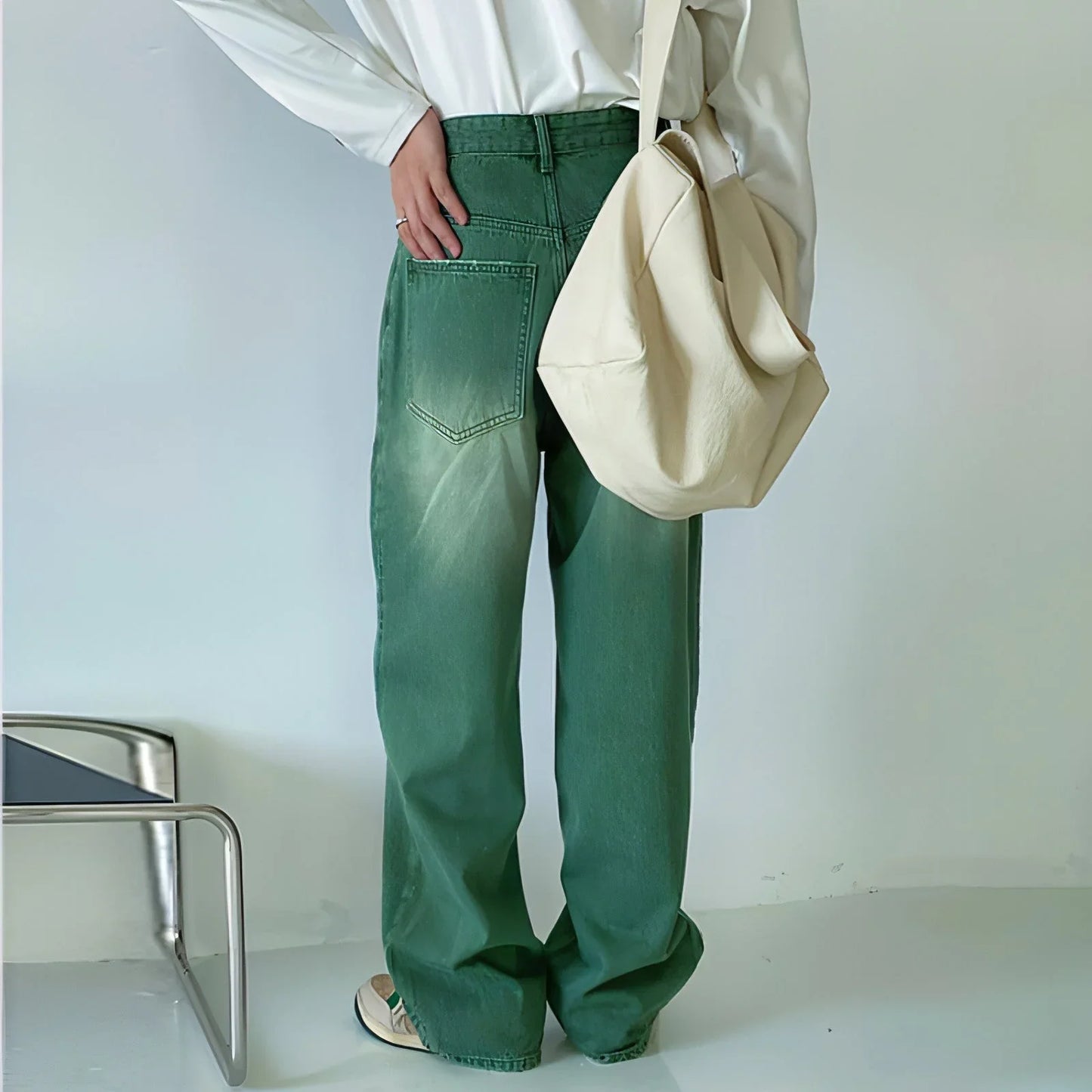 UrbanEase™ Olive men 's retro vintage jeans - Which Mark