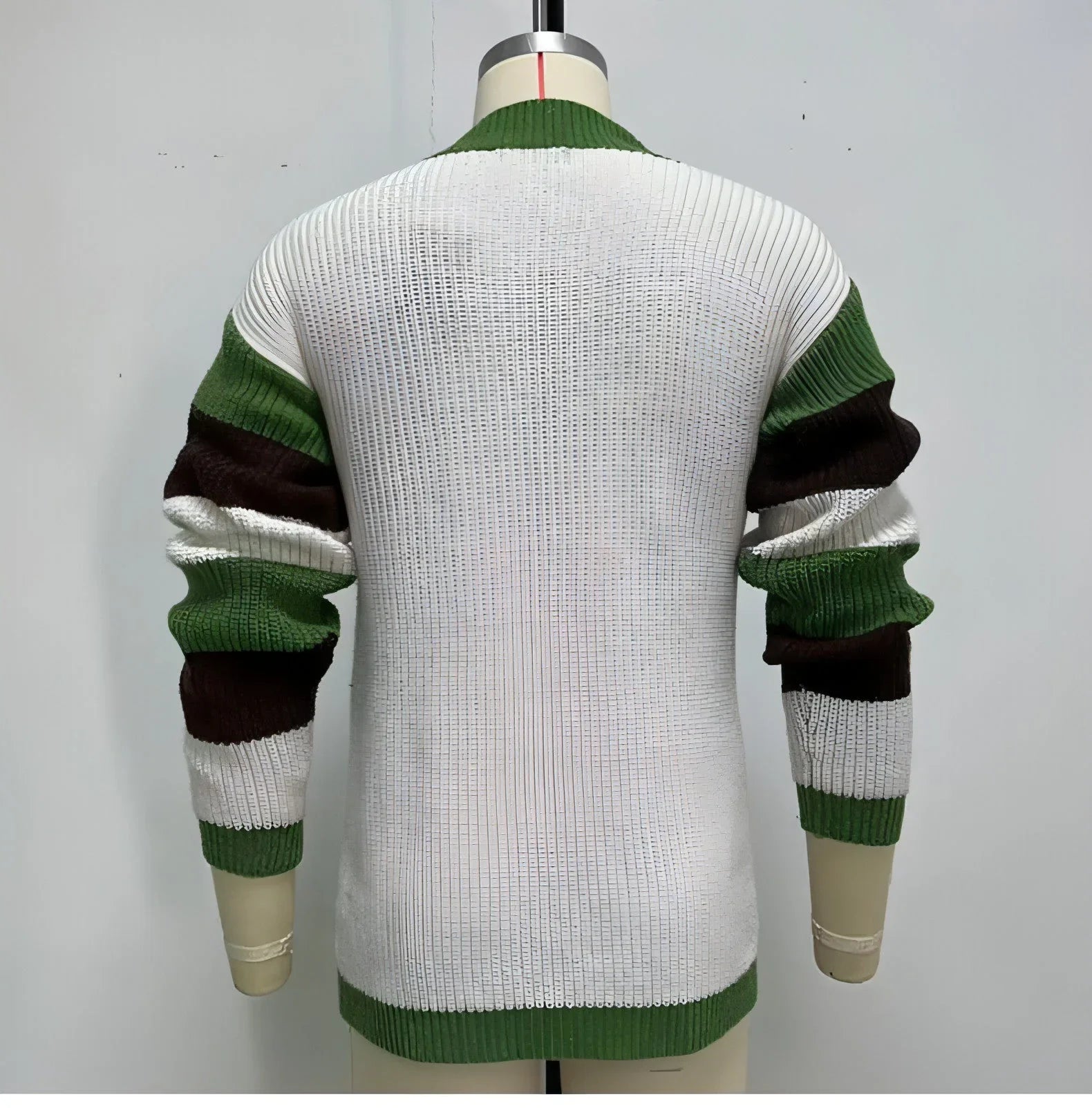 A.1 Loose Contrast Color Woolen Cardigan Jacket Sweater Men - Which Mark