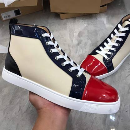 Men's High Top Casual Board Shoes Crocodile Pattern Sports Leather - Which Mark