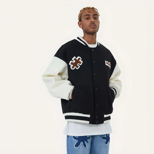 Men American Vintage Casual Street Baseball Jacket - Which Mark