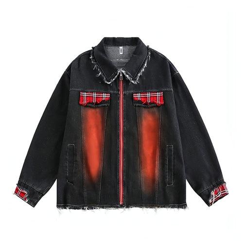 A1. Color Matching Cat Raw-cut Edges Washed And Worn Loose Lapels Coat - Which Mark
