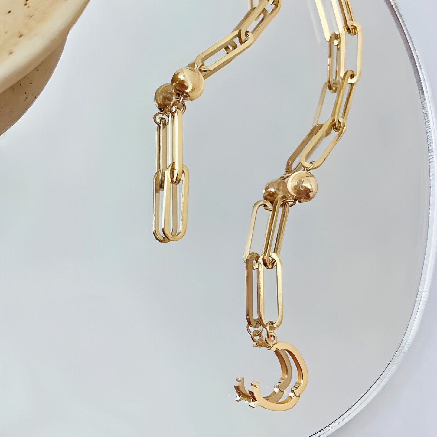 18K Gold Cat Eyeball Checker Handmade Thick Bracelet - Which Mark